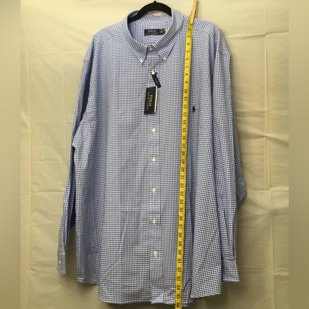 Polo by Ralph Lauren Men's Light Blue Checkered Shirt